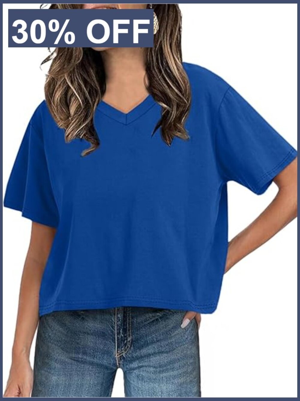 Cropped T Shirts Casual Short Sleeve V Neck Crop Top Soft Lightweight Tee